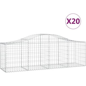 vidaXL Schanskorven 20 st gewelfd 200x50x60/80 cm gegalvaniseerd ijzer