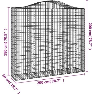 vidaXL Schanskorven 13 st gewelfd 200x50x180/200 cm ijzer