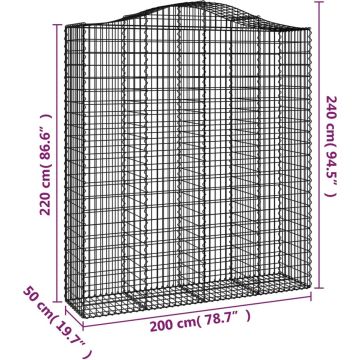 vidaXL Schanskorven 8 st gewelfd 200x50x220/240 cm ijzer