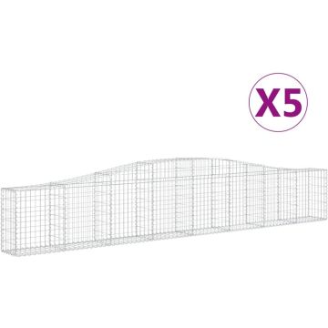 vidaXL Schanskorven 5 st gewelfd 400x30x60/80 cm ijzer