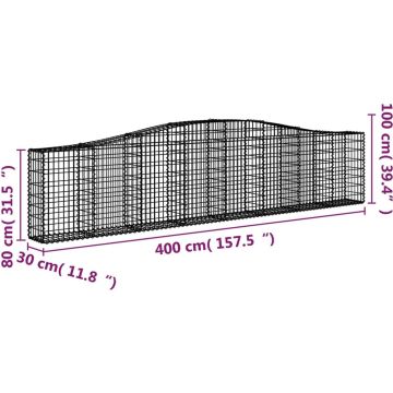 vidaXL Schanskorven 15 st gewelfd 400x30x80/100 cm ijzer