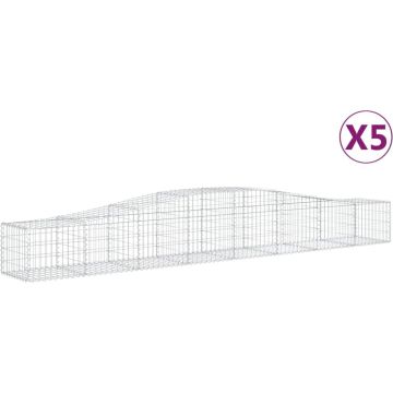 vidaXL Schanskorven 5 st gewelfd 400x50x40/60 cm ijzer