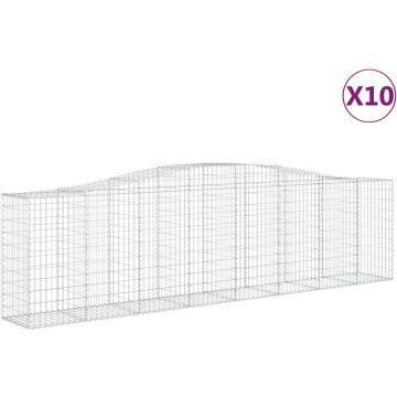 vidaXL Schanskorven 10 st gewelfd 400x50x100/120 cm ijzer