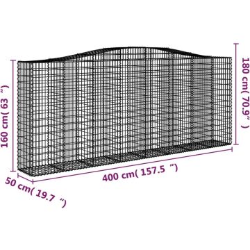 vidaXL Schanskorven 10 st gewelfd 400x50x160/180 cm ijzer