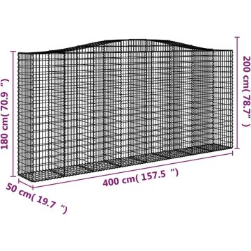 vidaXL Schanskorven 5 st gewelfd 400x50x180/200 cm ijzer