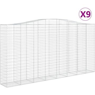 vidaXL-Schanskorven-9-st-gewelfd-400x50x200/220-cm-ijzer