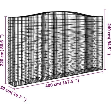 vidaXL Schanskorven 7 st gewelfd 400x50x220/240 cm ijzer