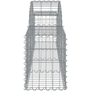 vidaXL Schanskorven 2 st gewelfd 200x30x40/60 cm gegalvaniseerd ijzer