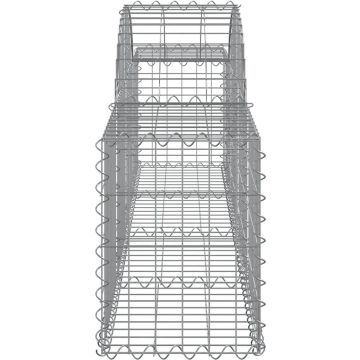 vidaXL Schanskorven 3 st gewelfd 200x30x40/60 cm gegalvaniseerd ijzer