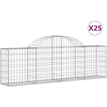 vidaXL Schanskorven 25 st gewelfd 200x30x60/80 cm gegalvaniseerd ijzer