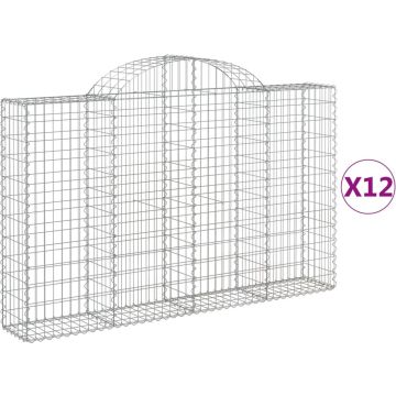 vidaXL Schanskorven 12 st gewelfd 200x30x120/140 cm ijzer