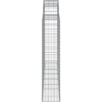 vidaXL Schanskorven 3 st gewelfd 200x30x140/160 cm ijzer