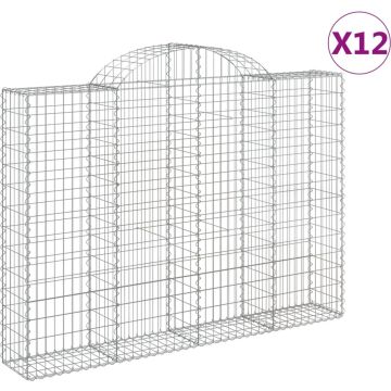 vidaXL Schanskorven 12 st gewelfd 200x30x140/160 cm ijzer