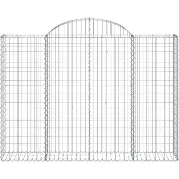 vidaXL Schanskorven 15 st gewelfd 200x30x140/160 cm ijzer