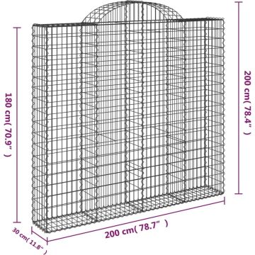 vidaXL Schanskorven 5 st gewelfd 200x30x180/200 cm ijzer