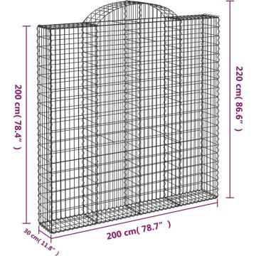 vidaXL Schanskorven 3 st gewelfd 200x30x200/220 cm ijzer