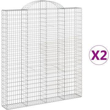 vidaXL-Schanskorven-2-st-gewelfd-200x30x220/240-cm-ijzer