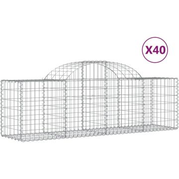 vidaXL-Schanskorven-40-st-gewelfd-200x50x60/80-cm-ijzer