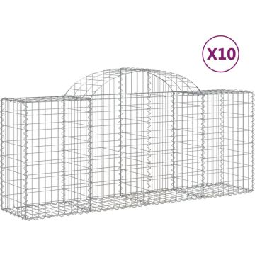 vidaXL-Schanskorven-10-st-gewelfd-200x50x80/100-cm-ijzer