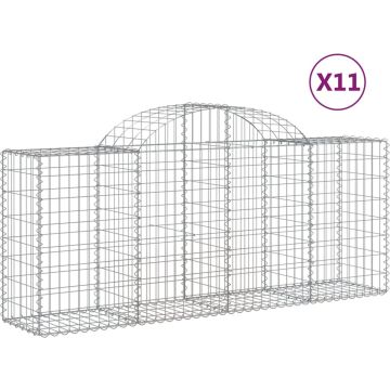 vidaXL-Schanskorven-11-st-gewelfd-200x50x80/100-cm-ijzer