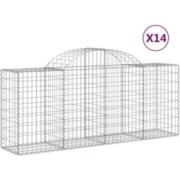 vidaXL-Schanskorven-14-st-gewelfd-200x50x80/100-cm-ijzer