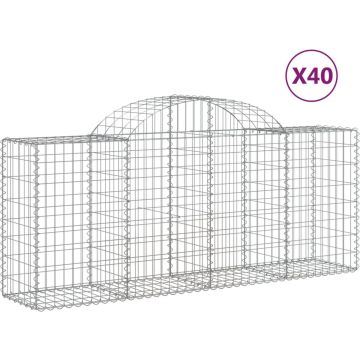 vidaXL-Schanskorven-40-st-gewelfd-200x50x80/100-cm-ijzer