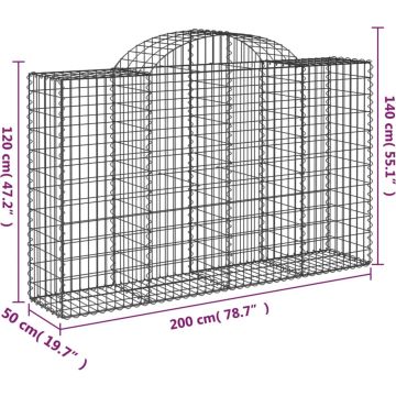 vidaXL Schanskorven 5 st gewelfd 200x50x120/140 cm ijzer