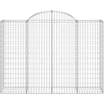 vidaXL Schanskorven 2 st gewelfd 200x50x140/160 cm ijzer