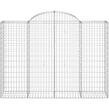 vidaXL Schanskorven 18 st gewelfd 200x50x140/160 cm ijzer