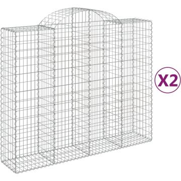 vidaXL Schanskorven 2 st gewelfd 200x50x160/180 cm ijzer