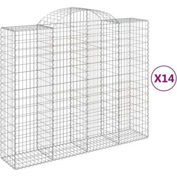 vidaXL Schanskorven 14 st gewelfd 200x50x160/180 cm ijzer