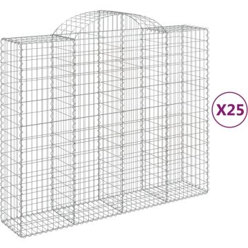 vidaXL Schanskorven 25 st gewelfd 200x50x160/180 cm ijzer