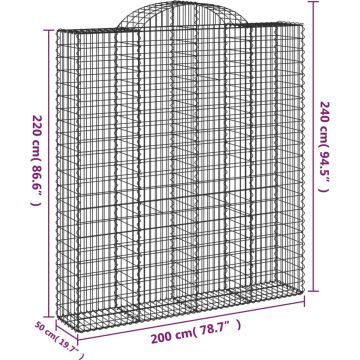 vidaXL Schanskorven 3 st gewelfd 200x50x220/240 cm ijzer