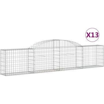 vidaXL Schanskorven 13 st gewelfd 300x30x60/80 cm gegalvaniseerd ijzer