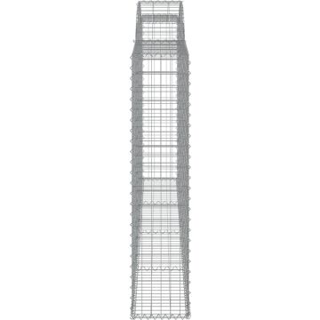 vidaXL Schanskorven 2 st gewelfd 300x30x140/160 cm ijzer