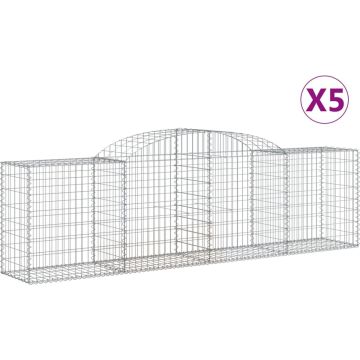 vidaXL-Schanskorven-5-st-gewelfd-300x50x80/100-cm-gegalvaniseerd-ijzer