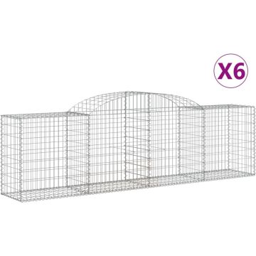 vidaXL-Schanskorven-6-st-gewelfd-300x50x80/100-cm-gegalvaniseerd-ijzer