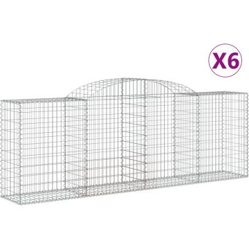 vidaXL-Schanskorven-6-st-gewelfd-300x50x100/120-cm-ijzer