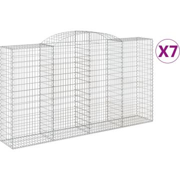 vidaXL-Schanskorven-7-st-gewelfd-300x50x160/180-cm-ijzer