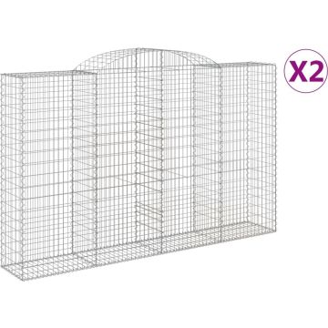 vidaXL-Schanskorven-2-st-gewelfd-300x50x180/200-cm-ijzer