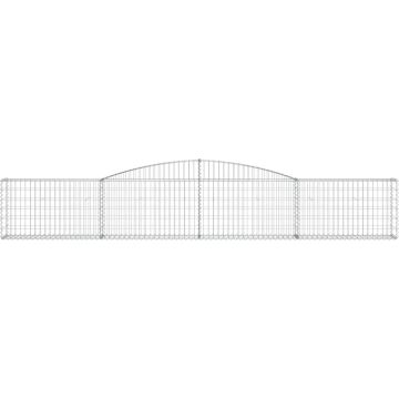 vidaXL Schanskorven 3 st gewelfd 400x30x60/80 cm ijzer