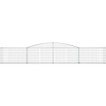 vidaXL Schanskorven 6 st gewelfd 400x30x60/80 cm ijzer