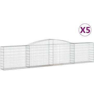 vidaXL Schanskorven 5 st gewelfd 400x30x80/100 cm ijzer