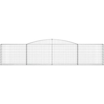 vidaXL Schanskorven 6 st gewelfd 400x30x80/100 cm ijzer