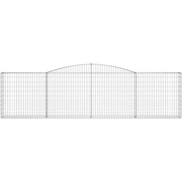 vidaXL Schanskorven 4 st gewelfd 400x30x100/120 cm ijzer