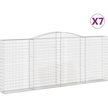 vidaXL-Schanskorven-7-st-gewelfd-400x30x160/180-cm-ijzer