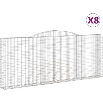 vidaXL-Schanskorven-8-st-gewelfd-400x30x160/180-cm-ijzer