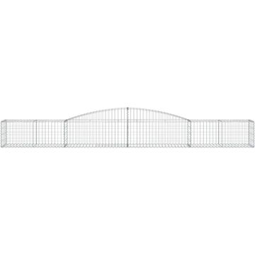 vidaXL Schanskorven 3 st gewelfd 400x50x40/60 cm ijzer