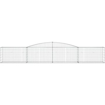 vidaXL Schanskorven 4 st gewelfd 400x50x60/80 cm gegalvaniseerd ijzer