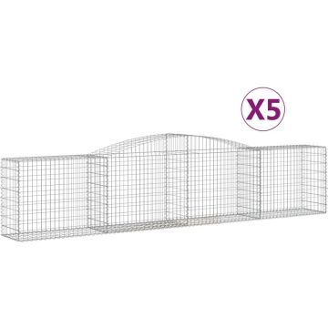 vidaXL Schanskorven 5 st gewelfd 400x50x80/100 cm gegalvaniseerd ijzer